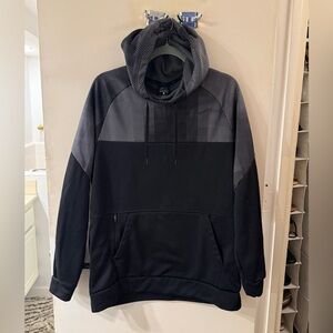 Nike Men’s Grey and Black Dri-Fit Pullover Hooded Sweatshirt (L)